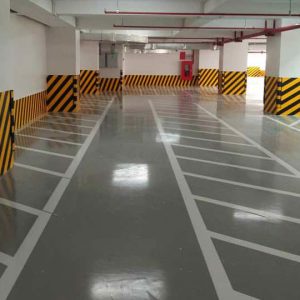 thi công công trình sơn sàn epoxy tầng hầm cho chung cư hh1