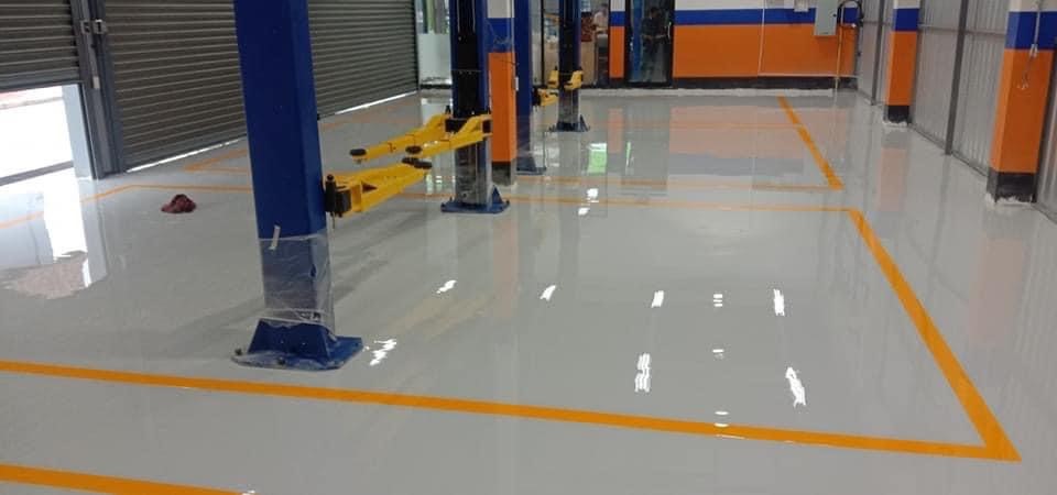 thi công sơn sàn epoxy cho xưởng dịch vụ huyndai tại hà nội